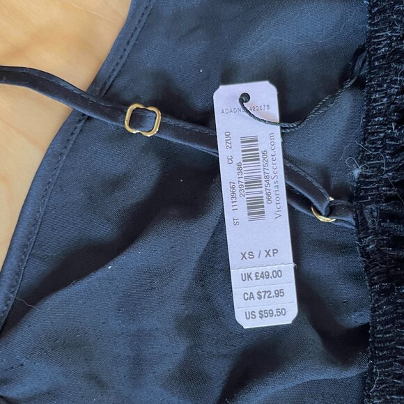 Victoria's Secret Black Velvet Romper NWT (XS) - Picture 8 of 8